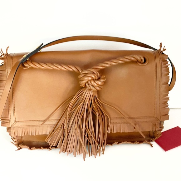VALENTINO GARAVANI Leather Crossbody/clutch  Large Fringe Detachable Strap - Picture 3 of 16